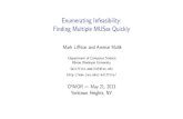 Enumerating Infeasibility: Finding Multiple MUSes Quicklysun.iwu.edu/.../cpaior13_liffiton_MARCO_presentation.pdf · 2013-06-09 · M.LiﬃtonandA.Malik (IWU) EnumeratingInfeasibility