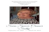 Sara Spicer Cranor “Sally” · PDF file 3 Sara “Sally” Spicer Cranor was born on September 22, 1943, in LaGrange, Illinois, to Ann Bestler Spicer and William H. Spicer. She