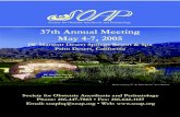 37th Annual Meeting May 4-7, 2005 - SOAPThursday, May 5, 2005 • 7:00 am - 4:00 pm Friday, May 6, 2005 • 7:00 am - 10:30 am Social activities – Sign-up information for SOAP group