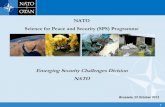 NATO's Science for Peace and Security Programme...• Environmental Security Support for NATO-led operations and missions New developments and crisis prevention • Security-related