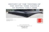 REPORT OF THE TESTING OF THE SEPTIC TANK SADDLE TO … · The same tank, saddle, sealing ring and cover was placed in the BioSeptic top load test frame. A hydraulic ram and force