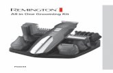 All in One Grooming Kit5 • Place the hair length attachment on the trimmer blade, select the desired length and switch on. • Start trimming under the chin, following the jawbone