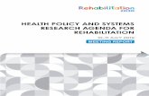 HEALTH POLICY AND SYSTEMS RESEARCH AGENDA FOR … · In order of presentation: Soumya Swaminathan (Chief Scientist, WHO), Alarcos Cieza (Department of Noncommunicable Diseases, WHO),