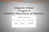 EQ: What are addition reactions? - Chemistry€¦ · Acid-catalyzed Hydration The reagent, H 3 O+, represents the presence of both water (H 2 O) and an acid source. Sulfuric acid
