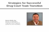 Strategies for Successful Drug Court Team Transition...3. Review implementation plan and existing challenges. 4. Facilitate team building activities to identify commonalities of beliefs
