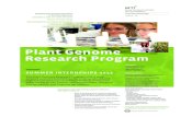 Plant Genome Research Program - Boyce Thompson Institute · The Plant Genome Research Program offers paid, 10-week summer internships for undergraduate and high school students interested