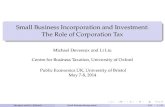 Small Business Incorporation and Investment: The Role of ... · Companies 0 employees 19 employees 1099 employees 100 or more employees Devereux and Liu (Oxford) Small Business Incorporation
