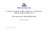 COUNSELOR EDUCATION DEPARTMENT Program Handbookc. identifying and applying theories of multicultural counseling, identity development, and social justice; d. understanding and implementing