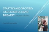STARTING AND GROWING A SUCCESSFUL NANO Presented by … · Business planning 101 The value of a good business plan Using the plan to plan Developing cost effective repeatable processes