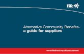 Alternative Community Benefits- a guide for suppliers...As the third largest local authority in Scotland, with a third party works, goods and services spend of around £490 million