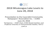 2018 Mississagua Lake Levels to June 20, 2018 · Presentation Outline ... Winter and Spring •Warmer winter temperatures and significant increase in winter precipitation including