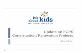 Update on FCPS Construction/Renovation Projects · 2017-02-15 · W. burli n, Inc. GC Contract Sum: $12,166,000 Total Project Cost: $15,207,000 Change Orders to Date (13): $219,052.72