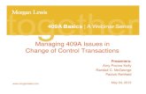 Managing 409A Issues in Change of Control …...409A Basics | A Webinar SeriesManaging 409A Issues in Change of Control Transactions Presenters: APiKllAmy Pocino Kelly Randall C. McGeorge