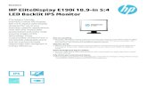 HP EliteDisplay 5:4 LED Backlit IPS Monitor · Datasheet | HP EliteDisplay E190i 18.9-in 5:4 LED Backlit IPS Monitor HP EliteDisplay E190i 18.9-in 5:4 LED Backlit IPS Monitor Specifications