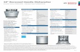 24 Recessed Handle Dishwasher · 2019-09-07 · Warranties Bosch warrants that the Product is free from defects in materials and workmanship for a period of three hundred and sity-fie