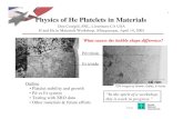Physics of He Platelets in Materials0.005. He/M da/a. Loop-Punching (Fabre B*) Crack Growth & Dipole Expansion Thiebaut data Platelet-Sphere Transion • Initial Griffith crack growth