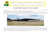 Registered Charity No: 1110516 NEWSLETTER newsletter 2016.pdf · No: 27 Spring 2016 Foundation’s current project progressing well. During a recent visit to Namibia to monitor past