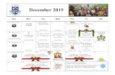 December 2019€¦ · 15 3rd Sunday of Advent 16 11am Service Krick Family Keating Family 17 PTO Holiday Shoppe PTO Austins Dine & Donate. (11—Close) Kobularcik Family 18 PTO Holiday
