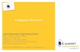 Company Overview · Company Overview Luxmi Electricals & Engineering Works. Office: 1D/62-A, NIT Faridabad, Haryana-121001(India) Contact Nos. : +91-129-4170003