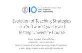 Evolution of Teaching Strategies in a Software Quality and ... · Sample homework -JUnit Write a function that checks whether a word is a palindrome public Boolean palindrome (String