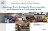 Japanese Contributions to Reconstruction and Recovery in … · 2019-01-31 · (33,547 Beneficiaries) Record keeping not completed : 5,353 (15.96%) DLPIU engineer not available :