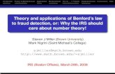 Theory and applications of Benford's law to fraud ...€¦ · Introduction Theory of Benford’s Law Applications Benford Good The 3x + 1 Problem Products/Chains Conclusions Refs