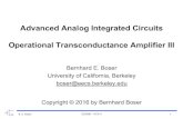 Advanced Analog Integrated Circuits Operational …boser/courses/240B... · 2017-03-09 · EE240B –OTA III. B. E. Boser 18 Advanced Analog Integrated Circuits Two Stage OTA Bernhard