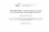 Dividends: cause of or cure to earnings management? · 2019-11-22 · iii Abstract This dissertation is an endeavour to prove whether dividends act as a motive for earnings management