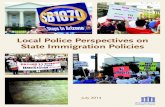 Local Police Perspectives on State Immigration …...n 2010, Arizona enacted a set of comprehensive immigration reforms that, at the time, were consid ered among the strictest and