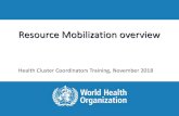 Resource Mobilization overviewHEALTH programme EMERGENCIES 16 May 2019 Overview 1. Overview of humanitarian funding 2. Mechanisms for resource mobilization 3. Overview of key donors