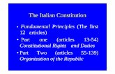 Fundamental Principles (The first 12 articles) • Part one ...my.liuc.it/MatSup/2011/IG0006/he Italian Constitution_7_10_11.pdf · The Italian Constitution • Fundamental Principles