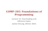 COMP-202: Foundations of Programmingcs202/2015-01/web/... · Writing the Blueprint public class ClassName { // some data declared here private  ; public