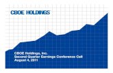 CBOE Holdings, Inc. Second Quarter Earnings Conference Call A t …ir.cboe.com/~/media/Files/C/CBOE-IR-V2/quarterly-results/... · 2016-06-20 · Second Quarter Earnings Conference