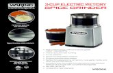 3-CUP ELECTRIC WET/DRY SPICE GRINDER · 2019-04-23 · 3-CUP ELECTRIC WET/DRY SPICE GRINDER 2 dishwasher-safe storage lids included Rubber grip Includes 2 dishwasher-safe stainless