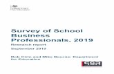 Survey of School Business Professionals, 2019 · Survey of School Business Professionals, 2019 . Research report . September 2019 . Rob Cirin and Mike Bourne: Department for Education
