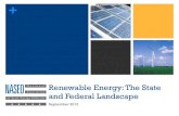 Renewable Energy: The State and Federal Landscape€¦ · Renewable Energy and Energy Efficiency Portfolio Standard (REPS) Passed in 2007 12.5% of 2020 retail electric sales in NC