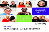 2020 WOMENSPIRE AWARDS - Chwarae Teg · awards programme, you will have an exhibit stand at the awards reception and your company logo will appear on stage during the awarding of