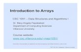 Introduction to Arrays - Villanova Universitymap/1051/s19/10arrays.pdf · Arrays 0 1 2 3 4 5 6 7 8 9 7.9 8.7 9.4 8.2 6.7 9.8 8.7 8.1 7.4 9.1 This array holds 10 values of type double,