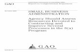 GAO-09-16 Small Business Administration: Agency Should ... · SBA’s administration of the 8(a) business development program is challenged by several factors, including some participants