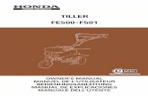 OWNER’S MANUAL · 2016. 5. 21. · 1 The Honda tiller is designed to give safe and dependable service if operated according to instructions. Read and understand the Owner’s Manual