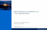Steelmaking raw materials in a Two-Speed-World · Steelmaking raw materials in a "Two-Speed-World" New York, June 20, 2012 Steel Success Strategies Conference CONFIDENTIAL AND PROPRIETARY