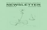 NEW ZEALAND BOTANICAL SOCIETY NEWSLETT 17 Homebush Rd Khandallah Wellington Send email contributions