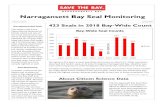 Narragansett Bay Seal Monitoring - Save The Bay · hooded seals are occa-sionally sighted as well. observed 423 harbor seals at 22 sites throughout Narragansett ay. Weather was clear