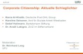 Corporate Citizenship: Aktuelle Schlaglichter · 2019. 4. 18. · #UPJ19 Corporate Citizenship: Aktuelle Schlaglichter §Rania Al-Khatib, Deutsche Post DHL Group §Karoline Deissner,