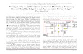 Design and Verification of Solar Powered Density Based Traffic … · 2018. 4. 19. · design a traffic signal based upon traffic density and coding has been done. The simulation