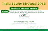 Top Picks - Rakesh Jhunjhunwala · IndiaNivesh Research India Equity Strategy 2016 December 23, 2015 | 4of 18. India Equity Strategy 2016 (Contd…) There is a high probability that