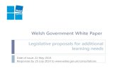 Welsh Government White Paper - snapcymru.org · The White Paper June 2014 Green paper 2012-discussion document-first step in undertaking a change in policy White paper 2014-broad