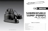 SUBMERSIBLE SUMP PUMPS - redlionproducts.com€¦ · Pump Works submersible sump pumps are recommended for use in basins or lift stations and are suitable for pumping clear water