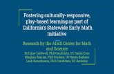 Leah Rosenbaum, PhD Candidate, UC Berkeley California’s ...... · play-based learning as part of California’s Statewide Early Math Initiative Research by the AIMS Center for Math