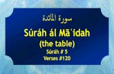 ةणئࣸلما ةر५प - Mobile Index Duas.org · Chapter 5 - Súrah ál Māʾidah The surah that mentions the story of The Table from Heaven that God sent down at the request